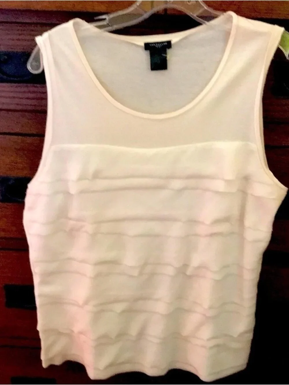 White Sheer layered Ruffle front Spring Summer - Picture 1 of 4